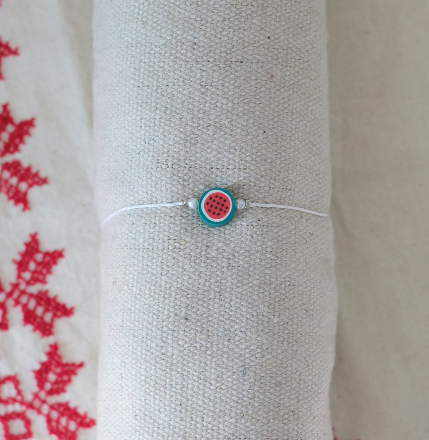 minimal watermelon bracelet
