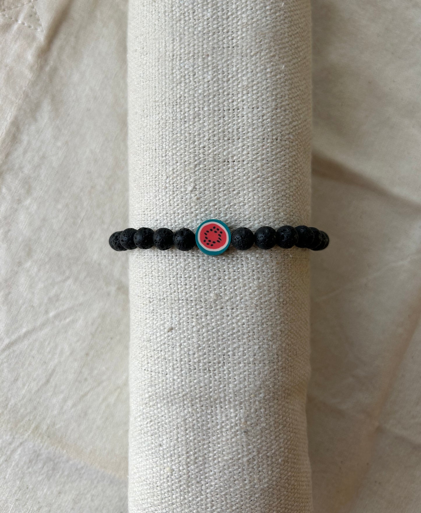 beaded watermelon bracelet