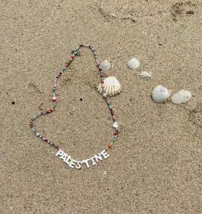 palestine beaded shell necklace