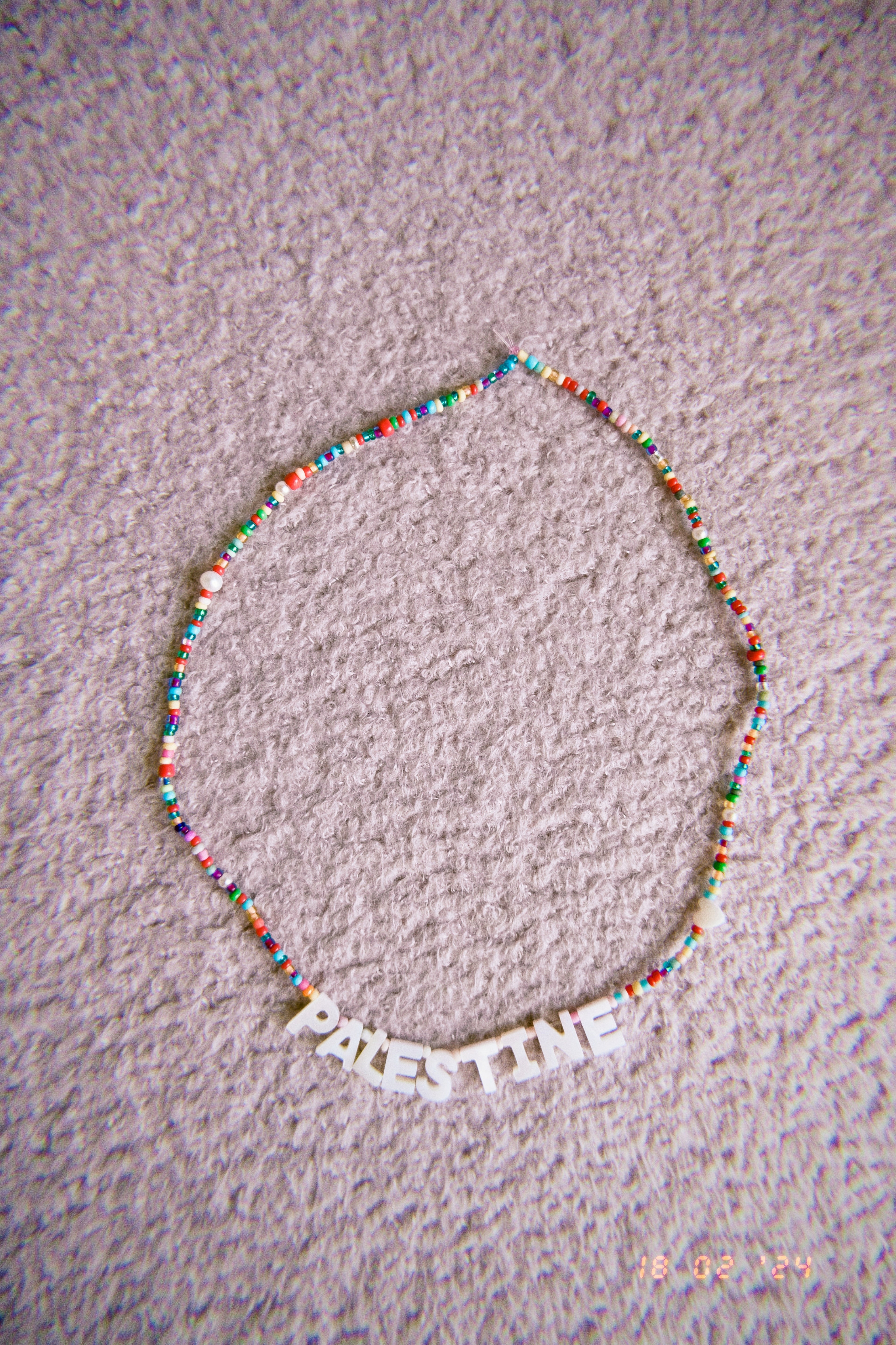 palestine beaded shell necklace