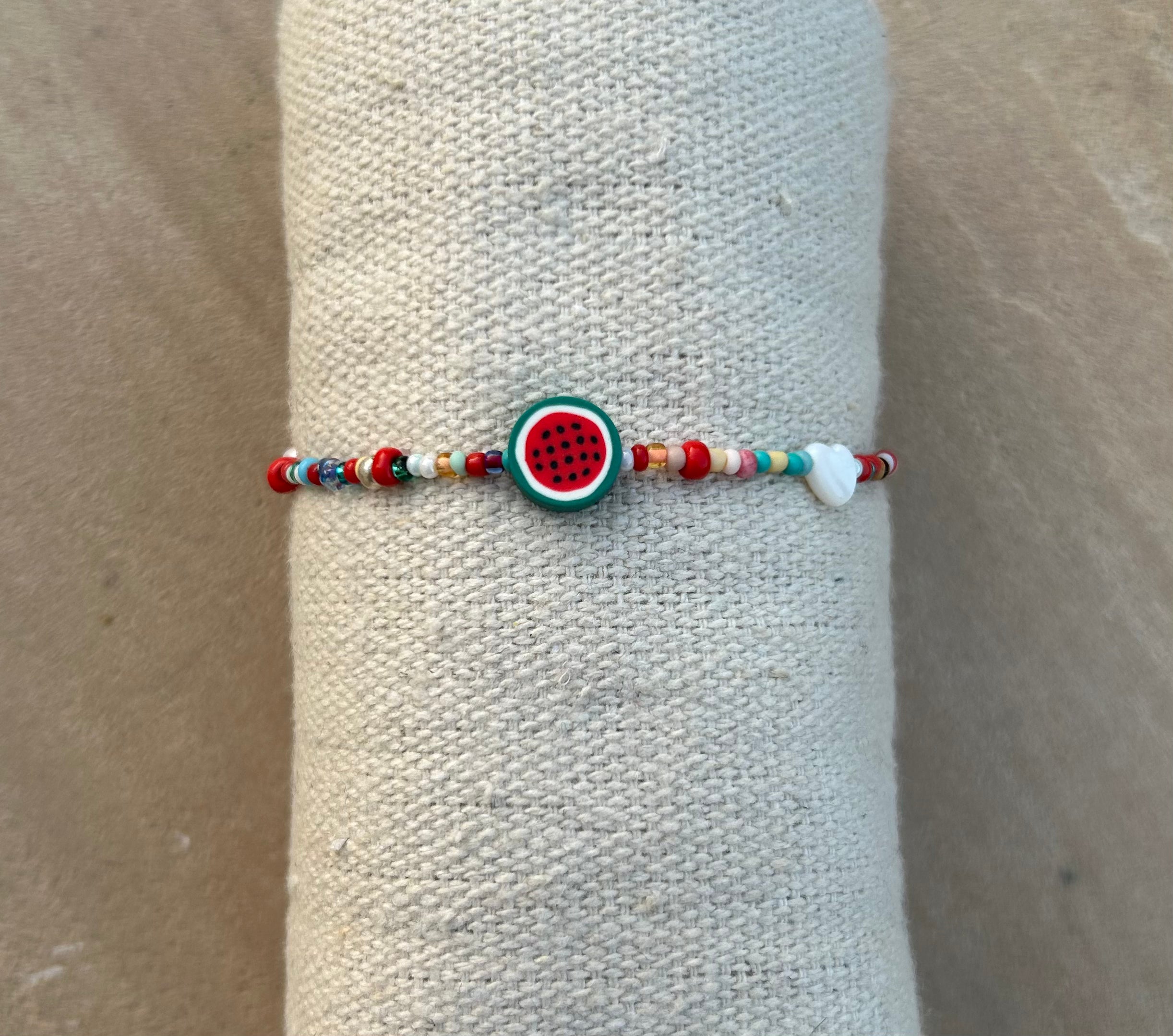 minimal watermelon bracelet