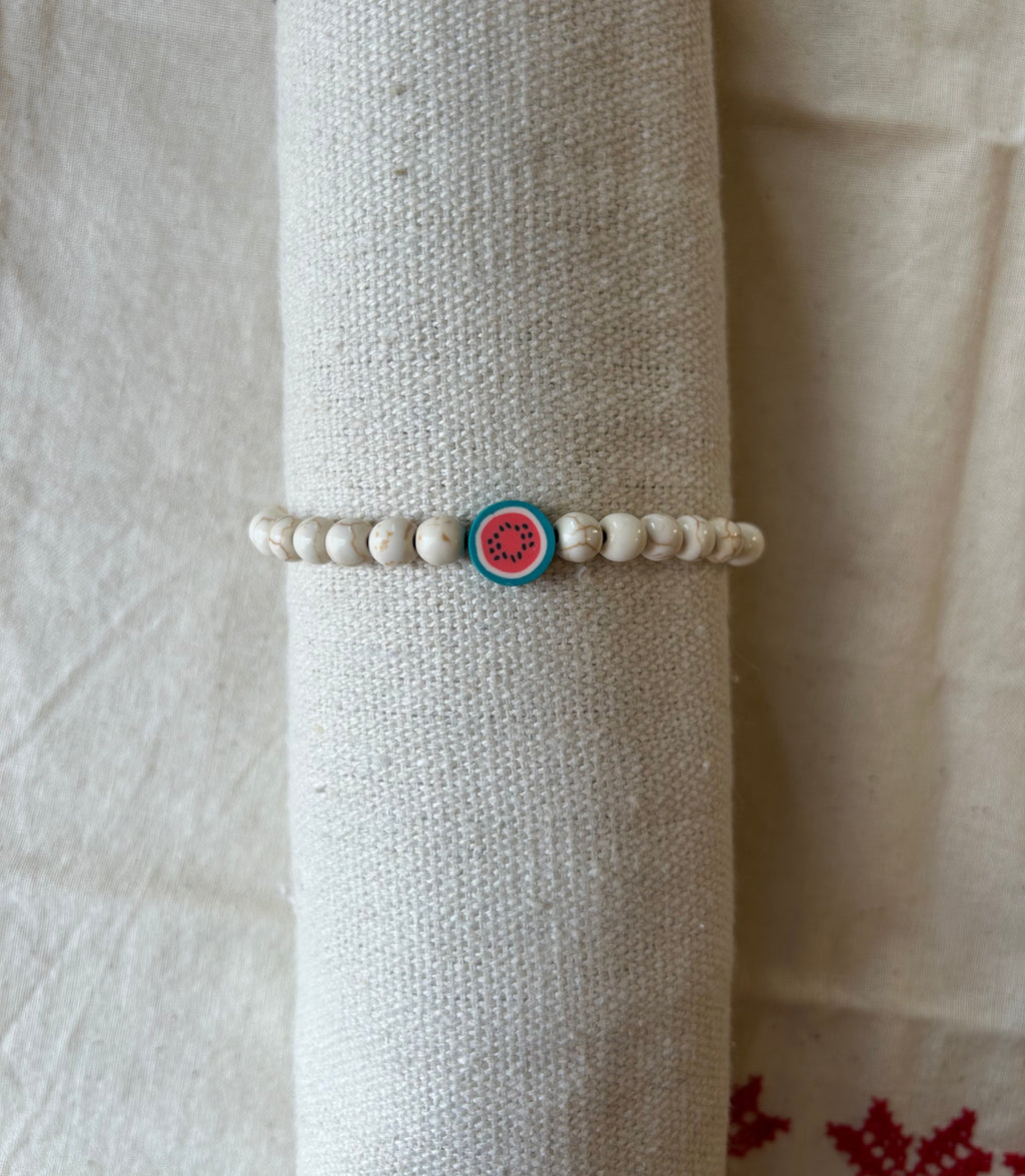 beaded watermelon bracelet