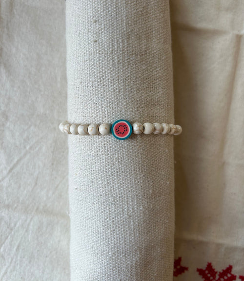 beaded watermelon bracelet
